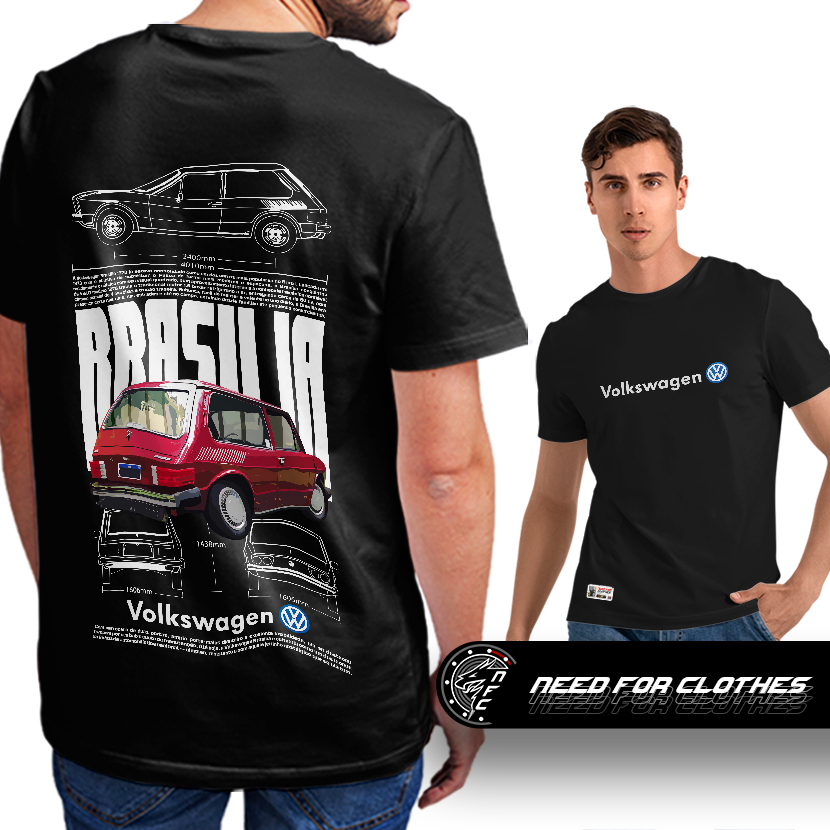 Camiseta VW Brasília 1978, Motor Boxer e Estilo Clássico