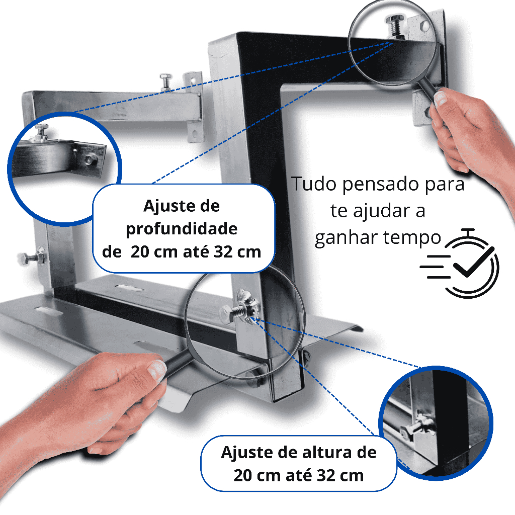 kit Suporte Motor Portão Deslizante Aéreo Universal Ajustável Reforçado PPA Rossi Garen Peccinin for