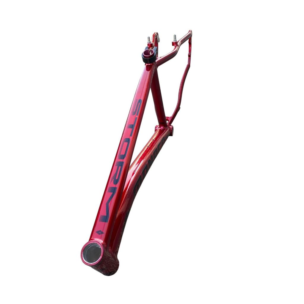 Quadro Monaco Storm Aro 26 Bike Tamanho 17 com entrada para freio a disco e para freio v breake Vermelho Brilhante