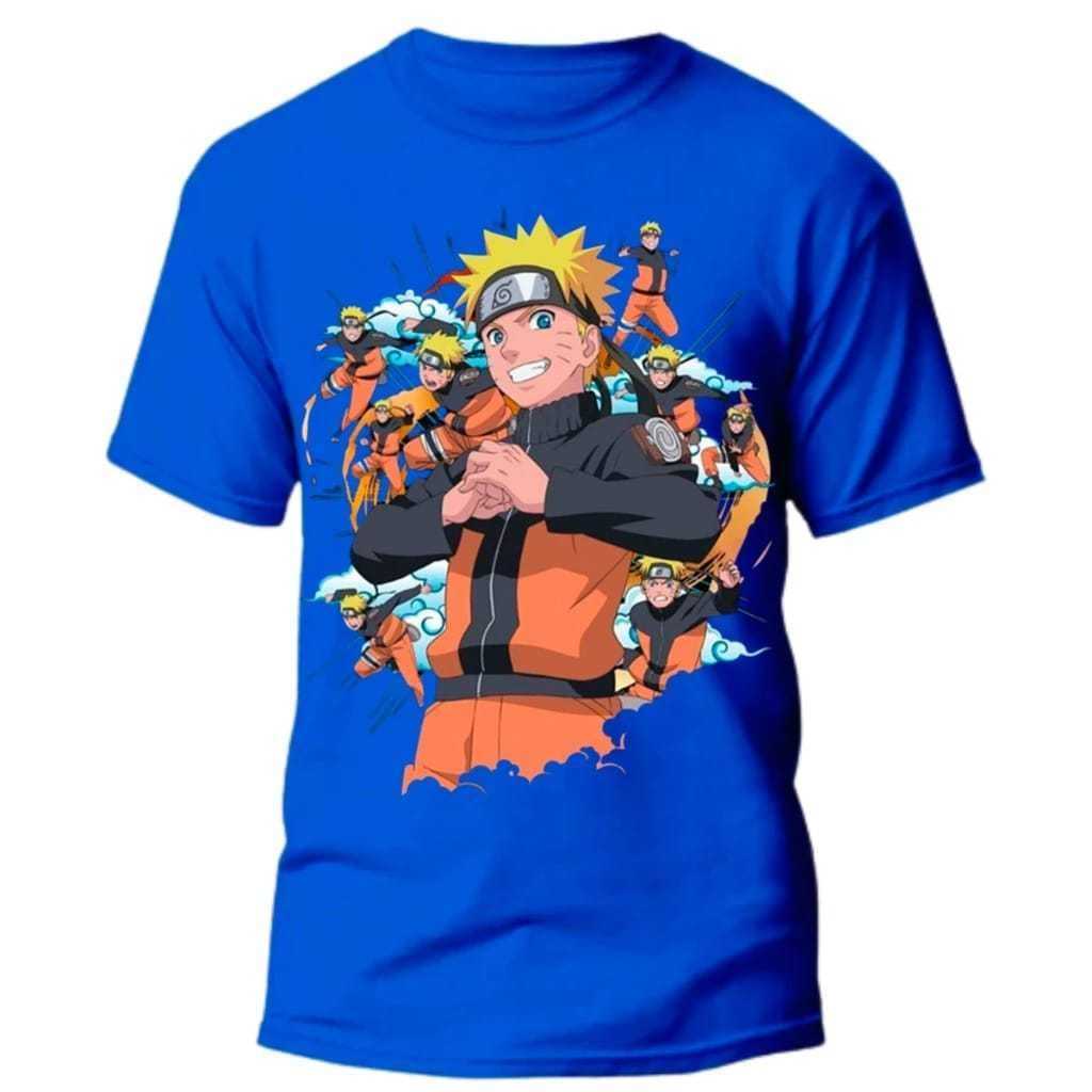Camiseta Infantil 100% Algodão Personalizada Naruto Manga Curta Meninos e Meninas Juvenil em Oferta na Shopee