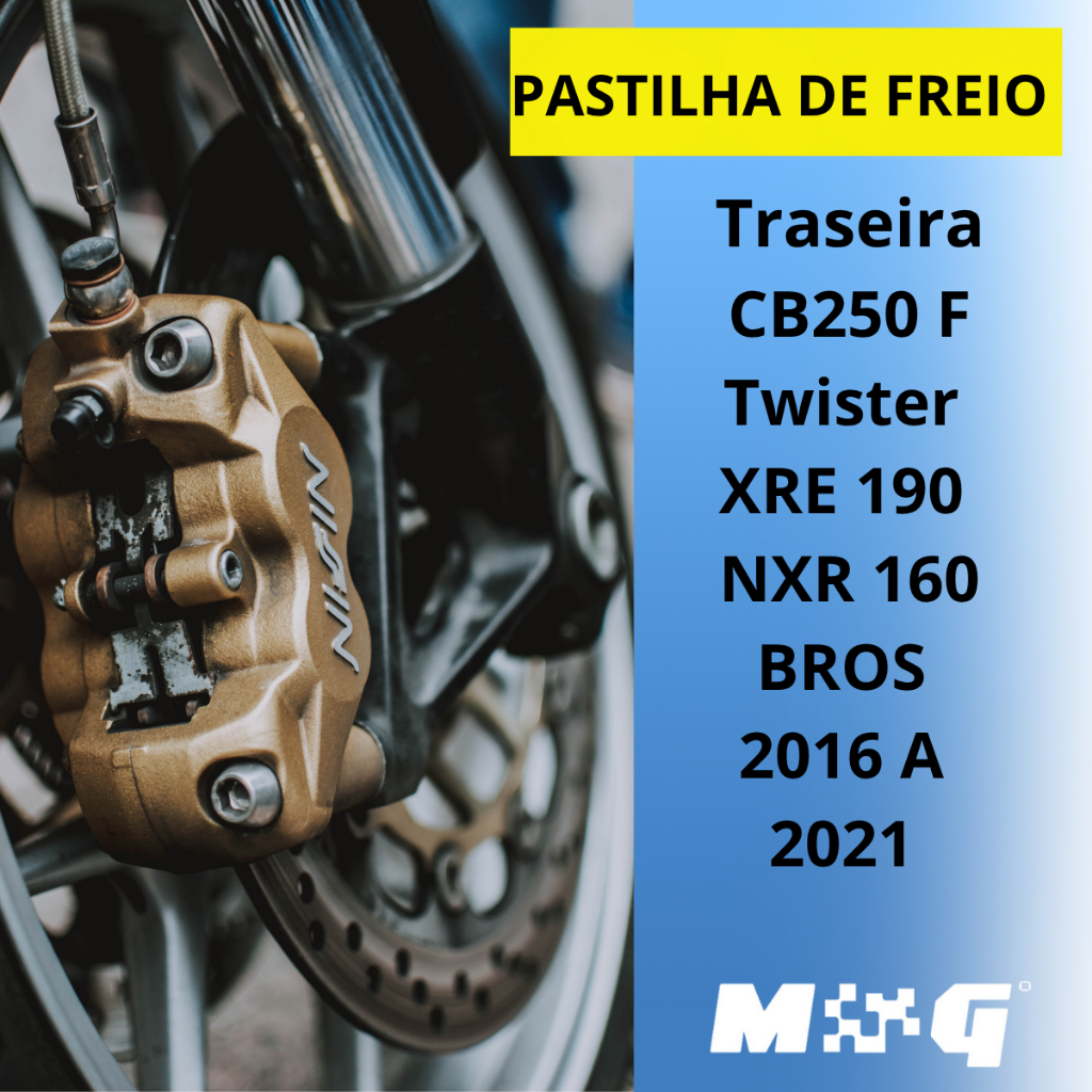 Detalhes do Pastilha Freio Traseira CB250 F Twister (2016 A 2021)NXR 160 BROS(2015 A 2021) XRE 190 (2016 A 2021)
