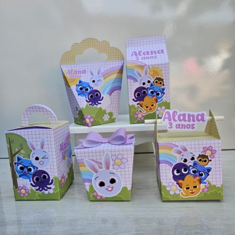 Kit caixas Personalizados do tema BOLOFOFOS MENINA/ROSA /lembrancinhas para festa/mimo/aniversário
