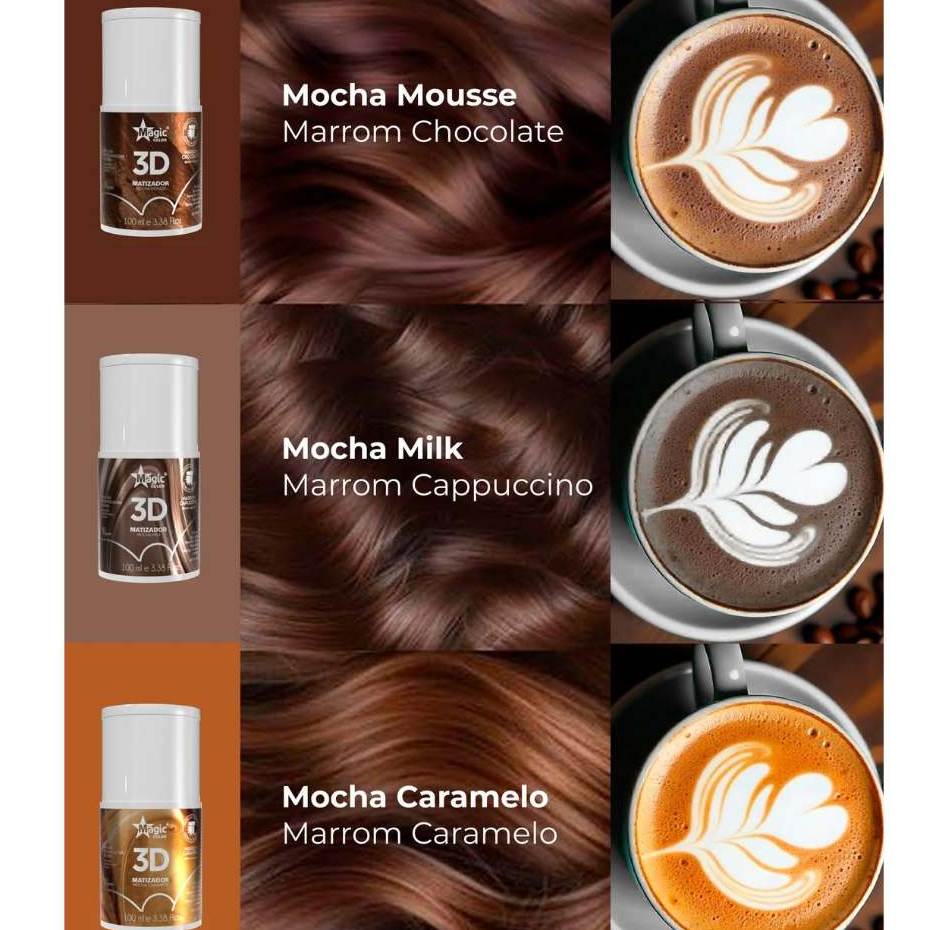 Magic Color Mascara Matizador Morena Iluminada Mocha 3D 100ml Escolha o Seu