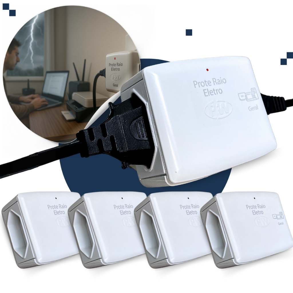 Kit 5 Protetor Raios Contra Surto Queda Energia Descarga Eletrica Para Eletrodomésticos 110v ou 220V