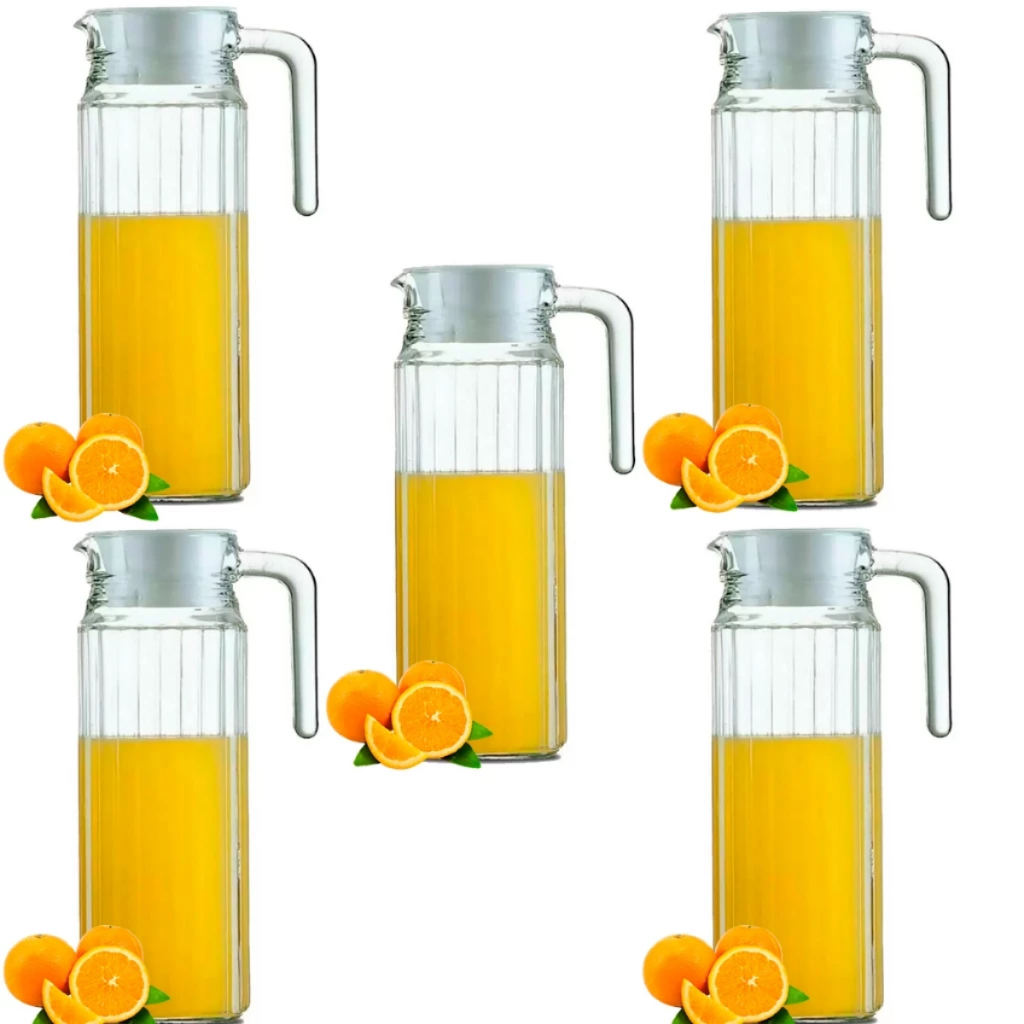 Jarra De Vidro Com Tampa Transparente Suco Água Refresco 1 Litro Resistente em Oferta na Shopee