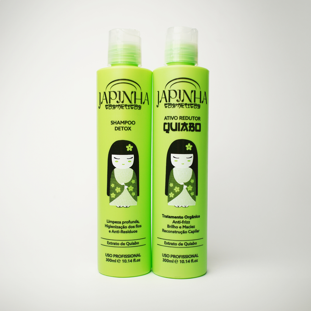 💚 Kit Japinha Ativo Redutor Orgânico de Quiabo 300ml | Japinha Cosméticos ⛩️