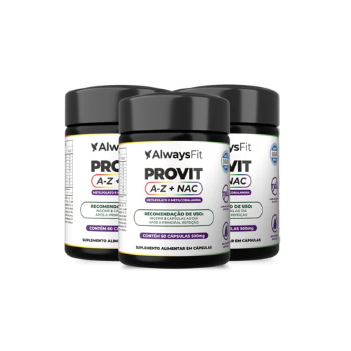 ProVit A-Z + NAC - Fórmula Metilada - Multivitamínico - 60 Cápsulas - 3 Unidades