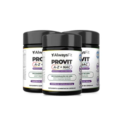 Kit 3x ProVit A-Z + NAC AlwaysFit | Multivitamínico Fórmula Metilada + Minerais Quelados + NAC | 180 Cápsulas