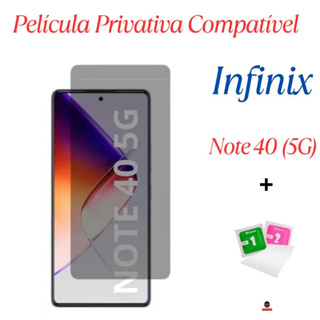 Película de Privacidade Compatível com Infinix Note 40 5G | Vidro Temperado 3D Anti-Espionagem em Oferta na Shopee