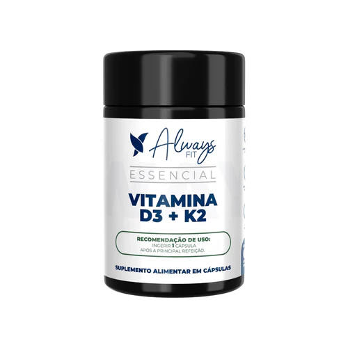 Vitamina D3+K2 (Mk-7) - 2000 UI 65 mcg - 60 Cápsulas  - 1 Unidade