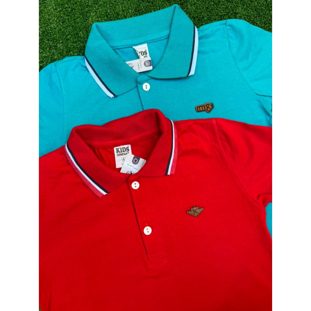 Kit 2 Camiseta Gola Polo Infantil Cores Vivas Para Meninos 100% Algodão Para Passeio 1 a 14 Anos em Oferta na Shopee