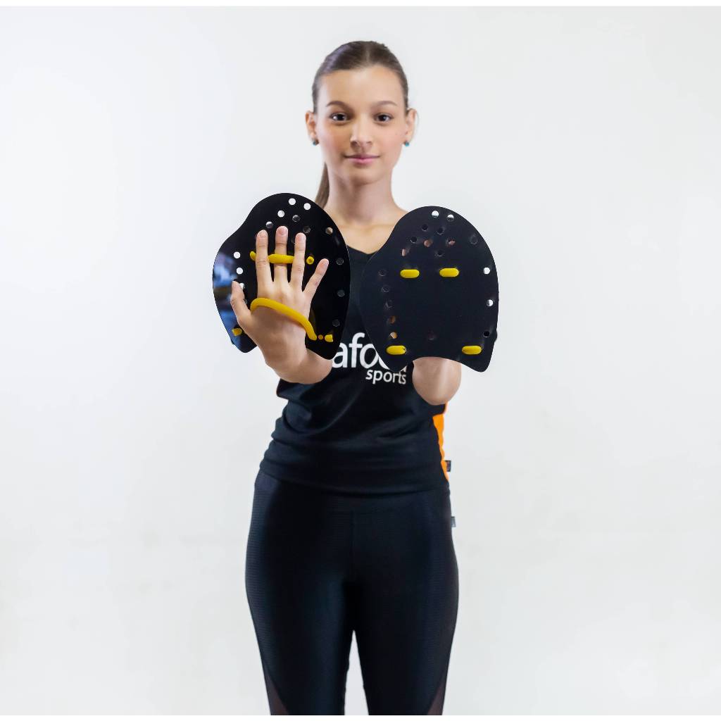 Palmar de Natação Hand Paddle DF4051-M Médio Preto Dafoca Sports