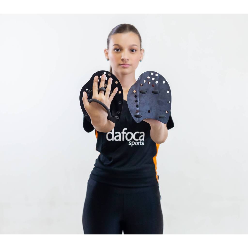 Palmar de Natação Hand Paddle DF4051-P Pequeno Preto Dafoca Sports