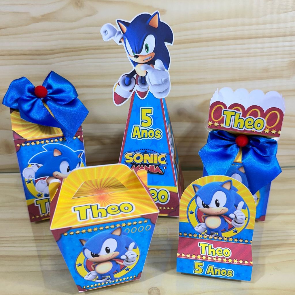 PEGUE E MONTE Kit Personalizados SONIC | Lembrancinhas Festa SONIC | Fazemos todos os temas