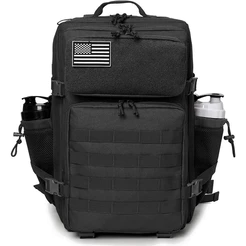 Mochila Tática Militar 50 Litros Oxford 1000D Resistente A Água Grande Ziper Duplo com Bolso Lateral