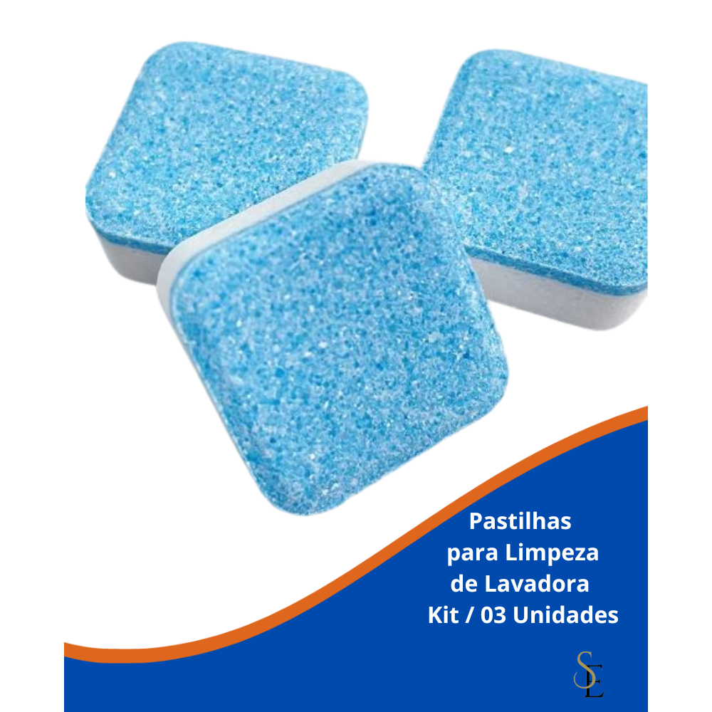 Kit 03 Limpador de máquina de lavar, comprimido efervescente sólido para remover manchas