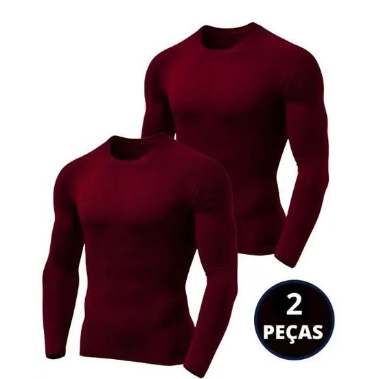 Kit Duas Camiseta Térmica Masculina Feminina Proteção Solar UV 50 Manga Longa Lisa