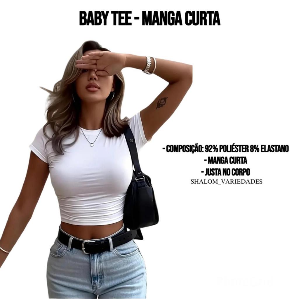 Baby Tee Feminina - Blusa Fit Manga Curta - Blusa de Compressão - Várias Cores