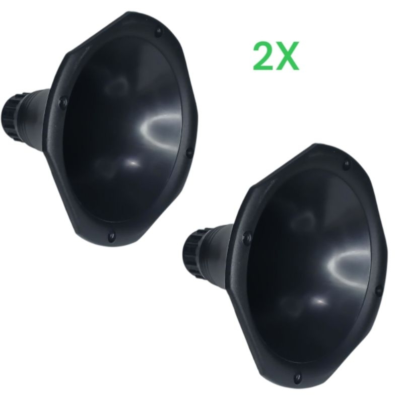 kit com 2 cornetas redonda cone curto 1450 preta original