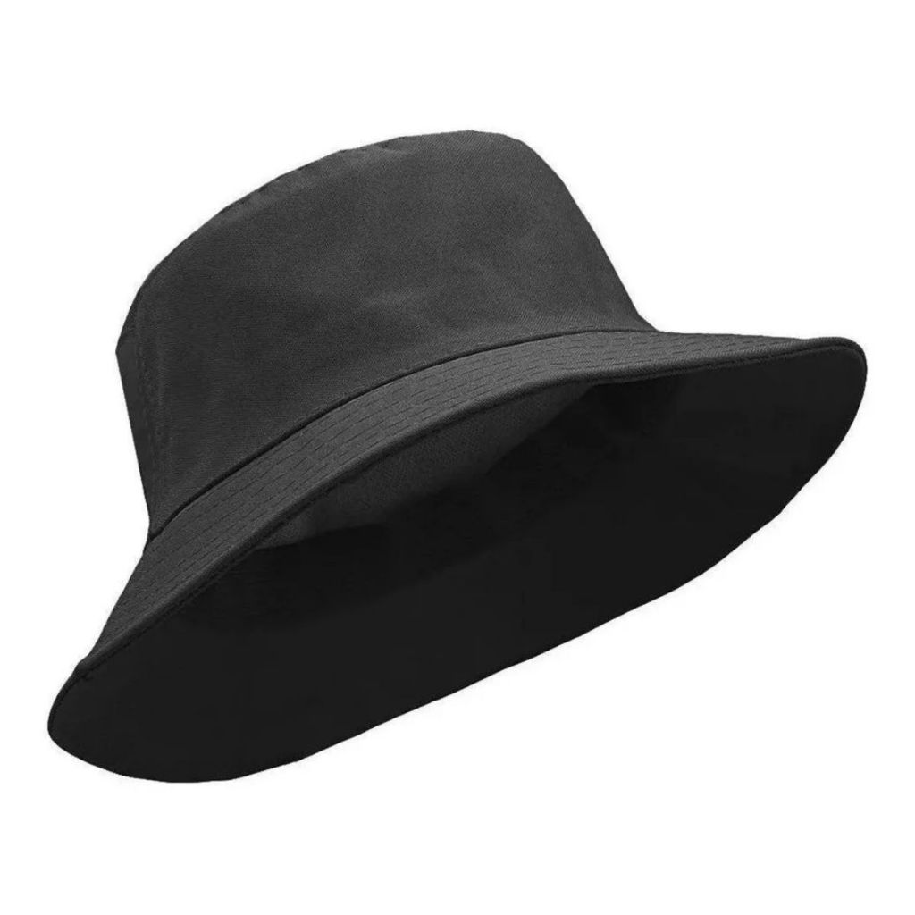 Chapéu pescador de sarja bucket preto estilo seu madruga, casual lindo e estiloso