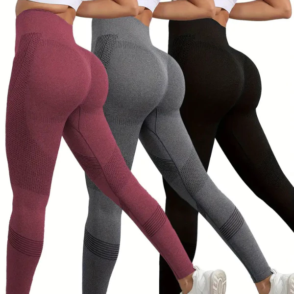Kit 3 Calças Legging Feminina Academia Fitness Cintura Alta Levanta Bumbum Zero Transparência — imagem 1