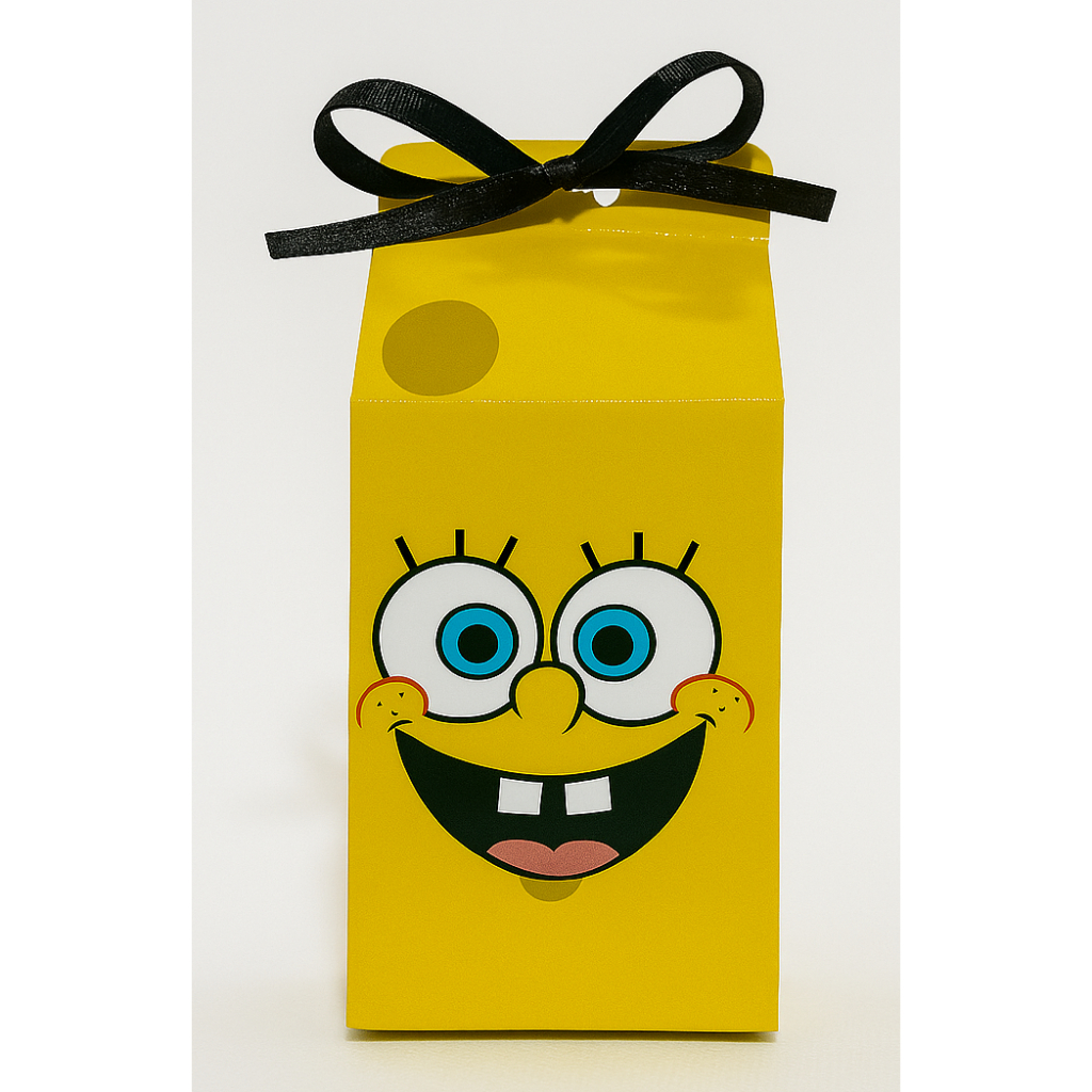 Caixinha Milk Bob Esponja Personalizada Lembrancinha Festa Infantil Kit 5 a 30 Unidades