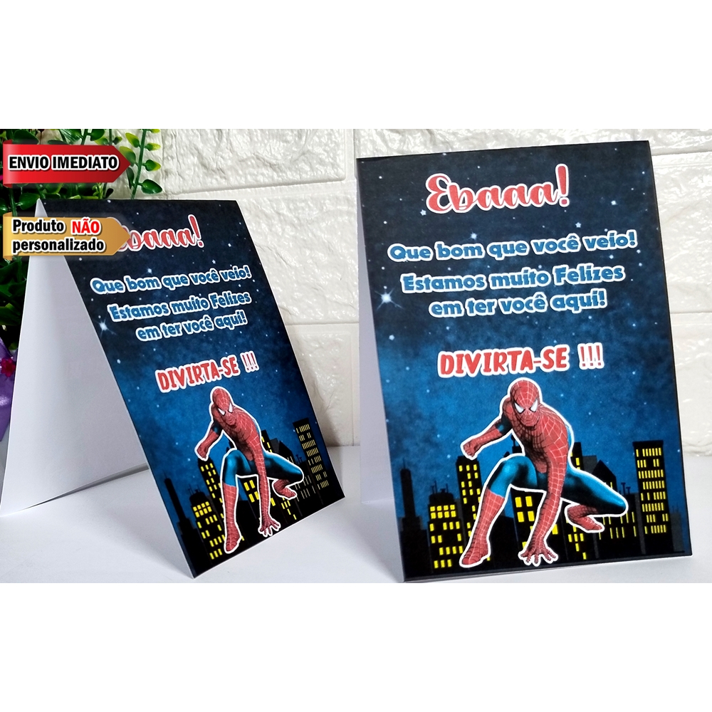 10 Plaquinhas HOMEM ARANHA - CENTRO DE MESA - FESTA INFANTIL
