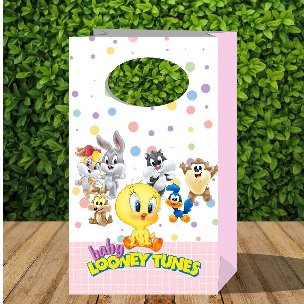 Lembrancinha Baby looney toones menina -Sacolinha P PEGUE E MONTE para festa infantil-caixinhas- sacolinha surpresa