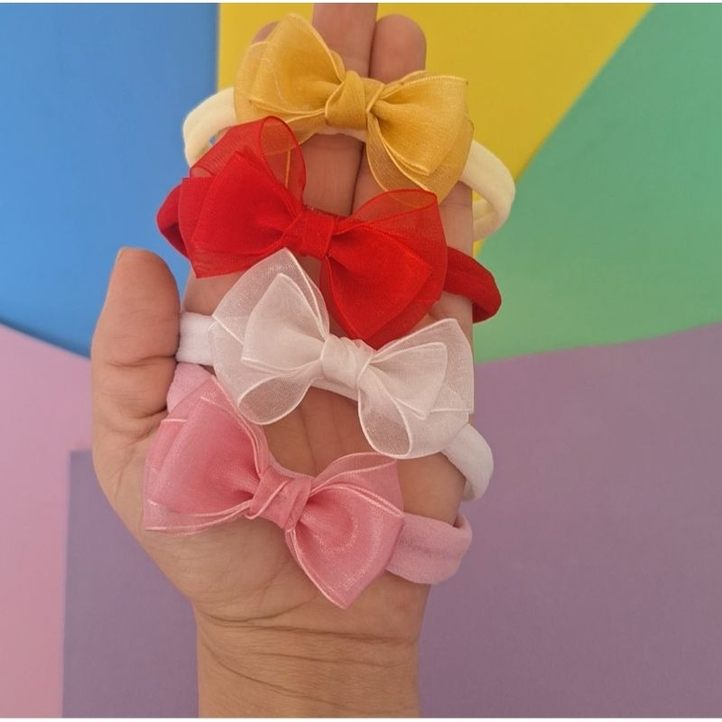 Faixinha para bebê, laço infantil, laço de organza, laço festa , colorido