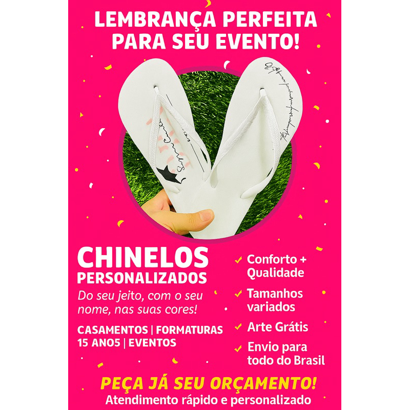 kit 5/10/15 pares chinelos Personalizados - Sublimação