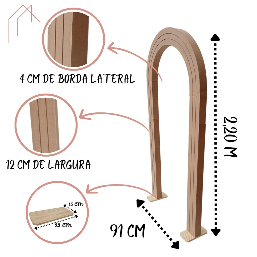 Painel Arco Romano Para Fotos Decoração de Festas Suporte Balões e Banners