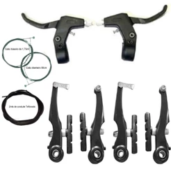 Freio V-Brake Nylon para Bicicletas Aro 16 ,20 24 e 26 Cabos Maçanetas e freios dianteiro e traseiro