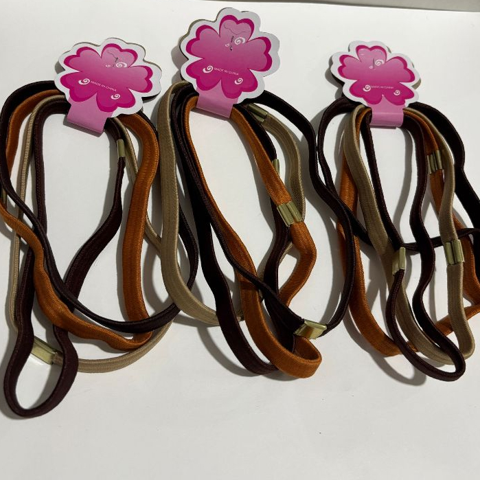 Kit 4/8/12/24/48 Unidades Elástico Tiara Para Cabelo Unissex/marrom