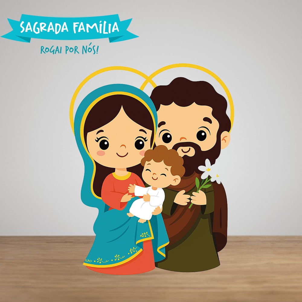 Almofada Naninha Contornada Virgem Maria Sagrada Família em Oferta na Shopee