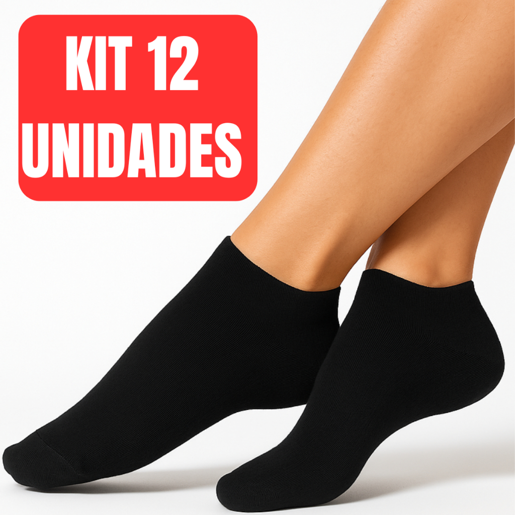 Kit 12 Pares Meia Soquete Feminino e Masculino Cano Curto Atacado Cores em Oferta na Shopee