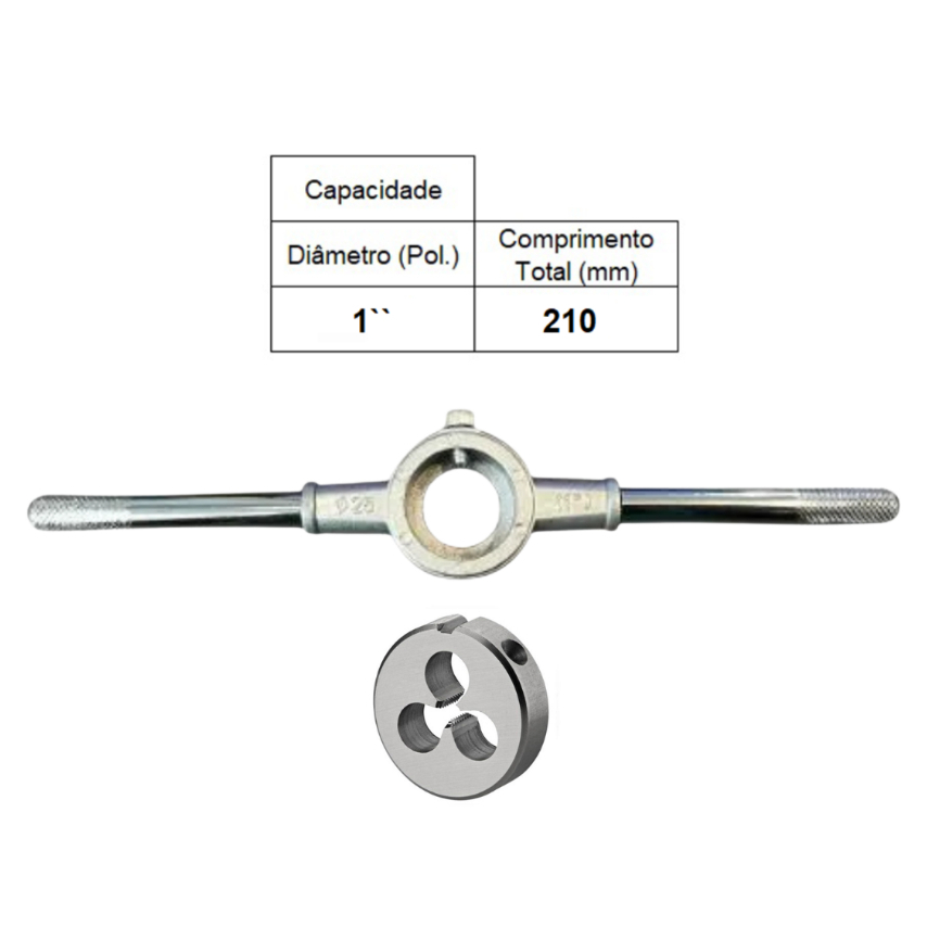 PORTA COSSINETE 1 POLEGADA + COSSINETE MANUAL AÇO LIGA 1/4 X 28 UNF - ANSI - ROCAST