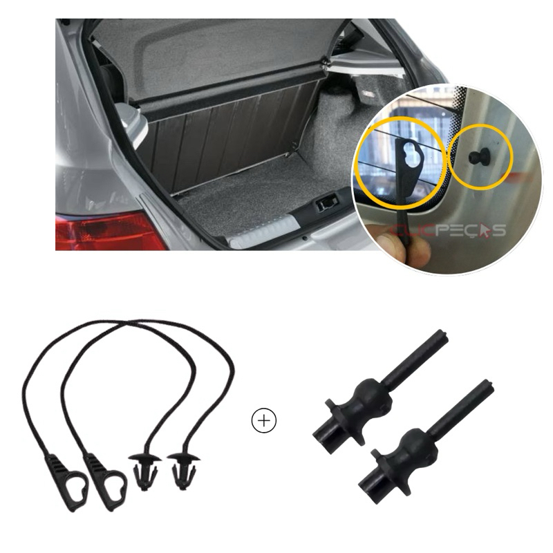 Kit Cordão e Pino alça do tampão Bagagito Porta Malas - Gol G4,G5,G6 e Parati G4 em Oferta na Shopee