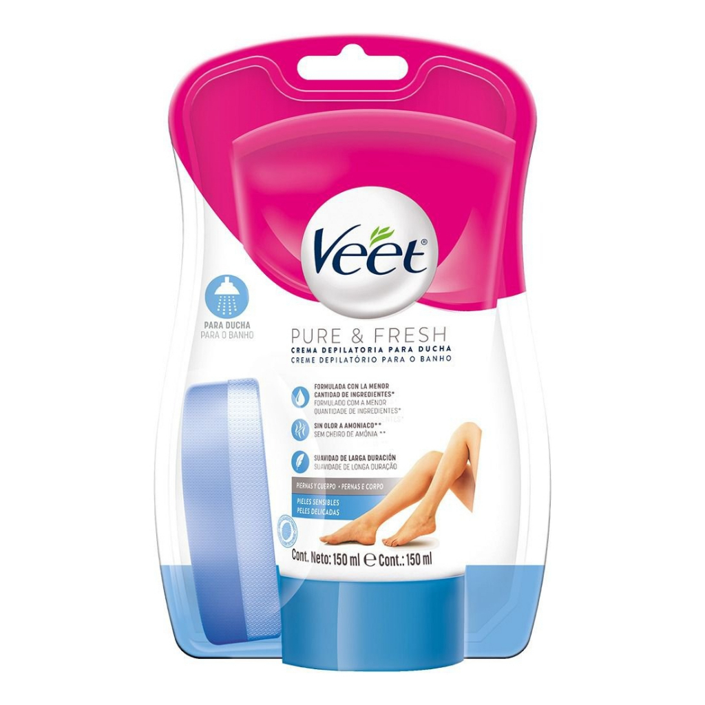 Creme Depilatório para Banho Veet Pure & Fresh 150 ml – Pele Suave e Hidratada – Envio Rápido