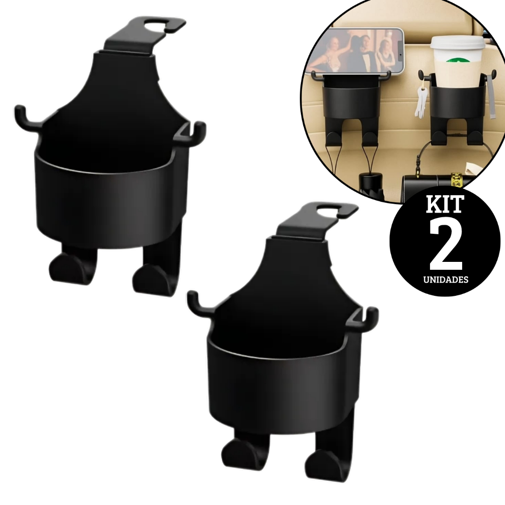Kit 2 Ganchos Porta Copos E Acessórios Multiuso Organizador Banco De Carro em Oferta na Shopee