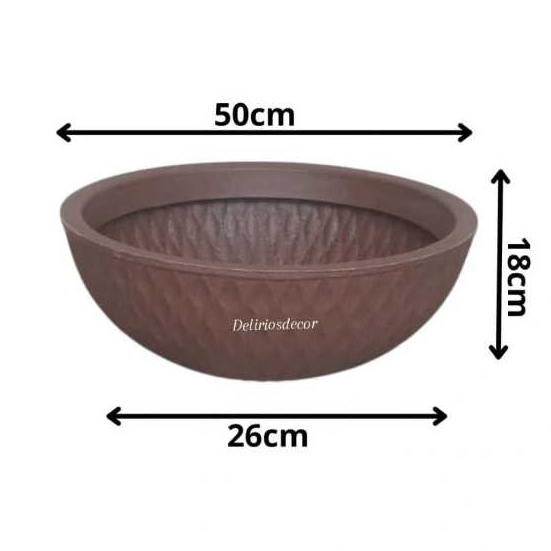 Vaso de Planta Decorativo Reciclável em Polietileno , Bacia  Horizontal - Cód 141