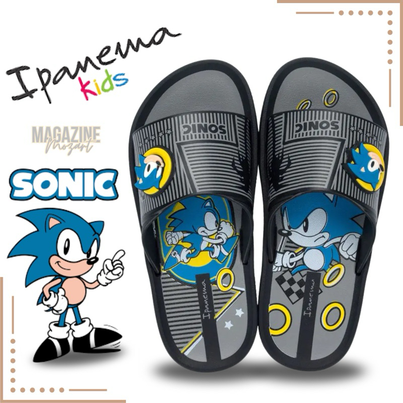 Chinelo Slide Infantil Menino Sonic Ipanema