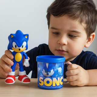 Boneco Sonic 16cm Sega Coleção + Caneca Personalizada 350ml Infantil Ouriço famoso Filme Sonic 3 em Oferta na Shopee