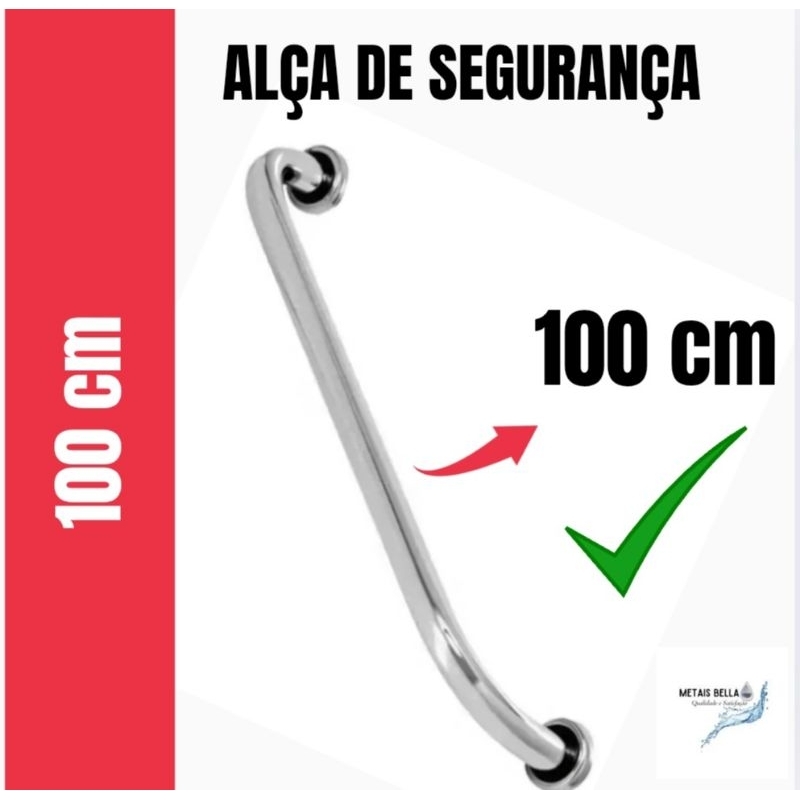 Alça Barra De Apoio segurança 100 cm de Aluminio Para idosos  segurança deficientes