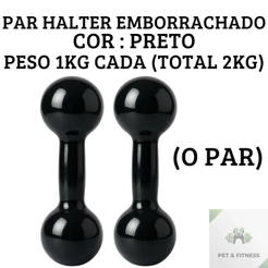 Halter 1kg o Par total 2kg Emborrachados Ferro Fundido Treino Em Casa Peso de Academia Promoção