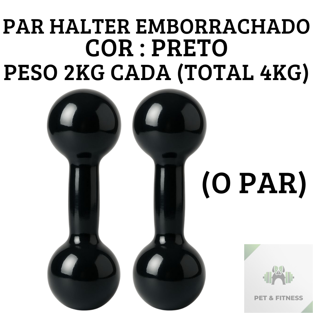 Halter 2kg o Par total 4kg Emborrachados Ferro Fundido Treino Em Casa Peso de Academia Promoção