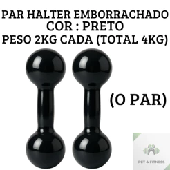 Halter 2kg o Par total 4kg Emborrachados Ferro Fundido Treino Em Casa Peso de Academia Promoção
