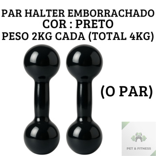 Halter 2kg o Par total 4kg Emborrachados Ferro Fundido Treino Em Casa Peso de Academia Promoção em Oferta na Shopee