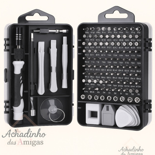Kit Jogo de Ferramentas Com 115 Chaves Peças Para Manutenção Reparacao celular tablet multiuso em Oferta na Shopee