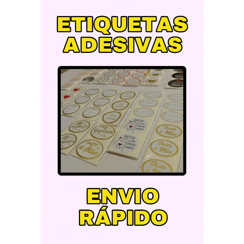 100 / 200 / 300 - ETIQUETAS ADESIVAS - VARIOS MODELOS em Oferta na Shopee