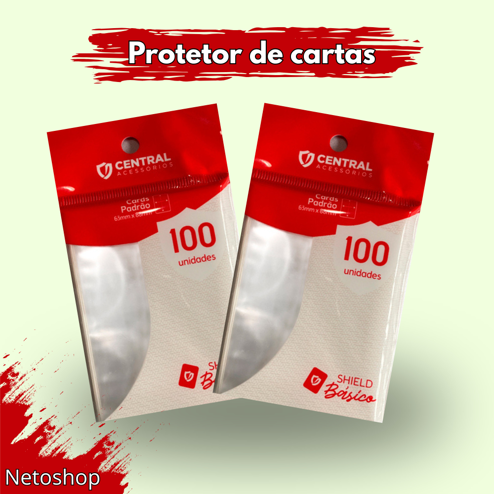 Sleeve Central Shield 63 x 88mm Padrão Básico Protetor de Cartas Transparente Pokémon Magic TCG - ED